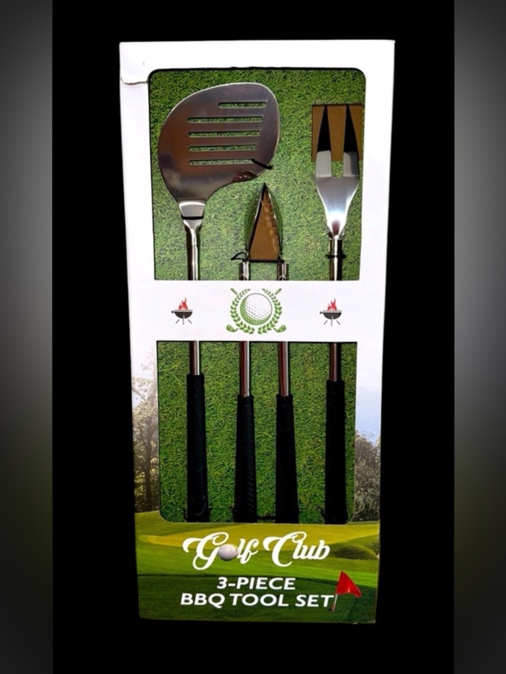 NIB! Charcoal Companion Golf
Club 3-Piece BBQ Tool Set